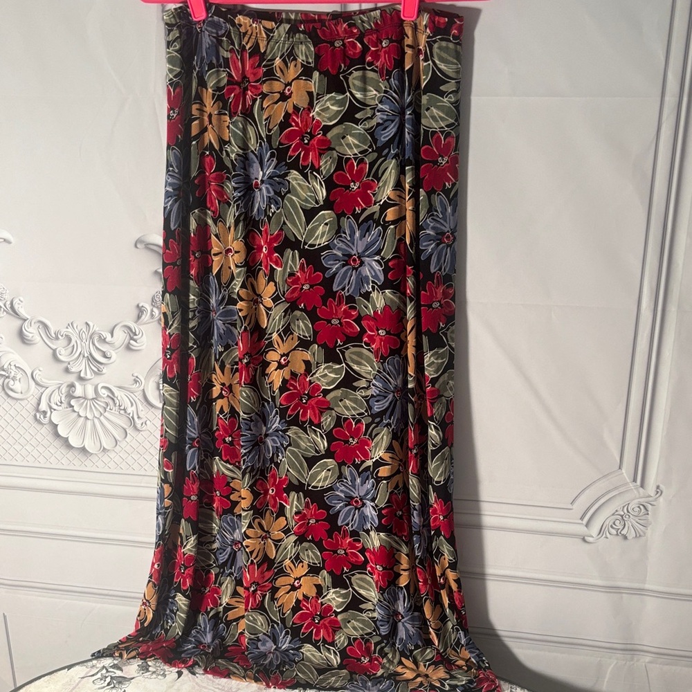 Slinky Brand Floral Maxi Women's Skirt Size Medium